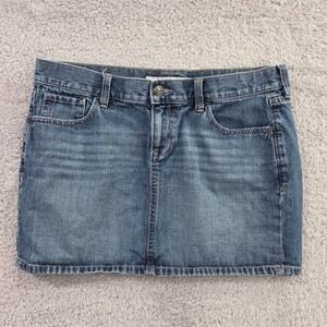 Vtg 2009 Old Navy Denim Mini Skirt Size 10 Medium Wash Y2K 2000s Low Rise Jean